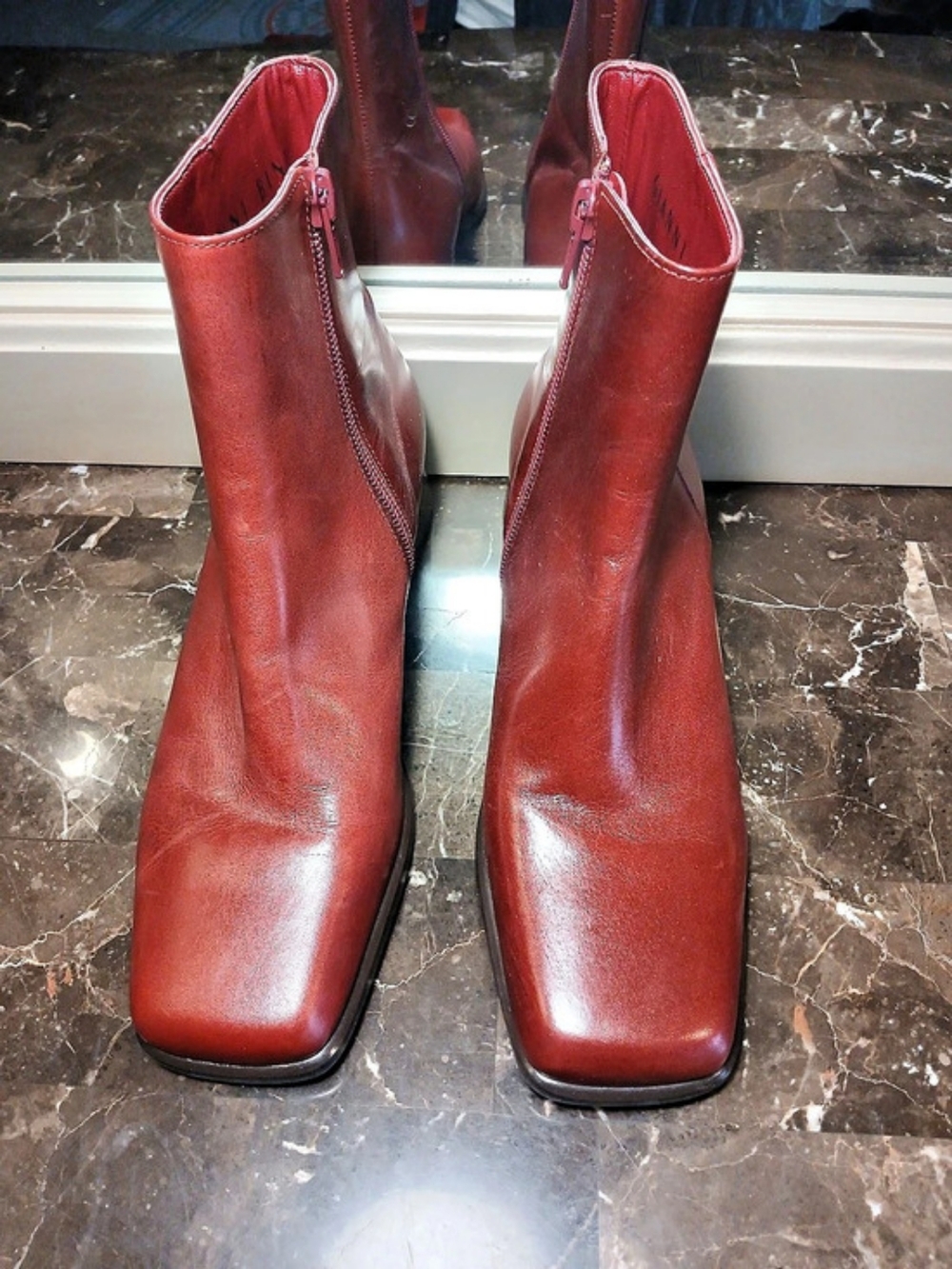 Gianni Bini Leather Ankle Boots Size 6